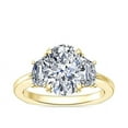 thumbnail image 1 of 0.80 T.C.W Oval Shape Natural Diamond Latest Design Three Stone Wedding Ring for Women Solid 18K Yellow Gold Size 8, 1 of 7