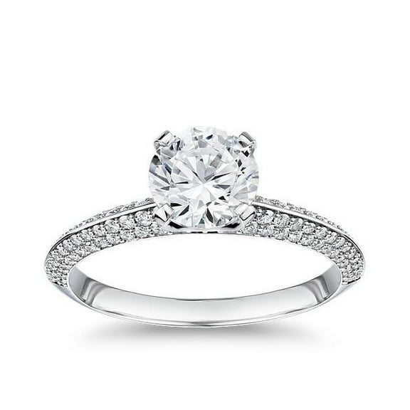 Diamond-Capitals 0.85 Ct Round Cut Classic Solitaire Natural Diamond Anniversary Ring for Girls Solid 14K White Gold Size 7 (F-G/VS1)