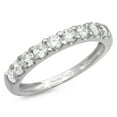 thumbnail image 1 of 0.81 ct Brilliant Round Cut Genuine Cultured Diamond SI1-SI2 G-H Solid Real 18K White Gold Stackable Engagement Designer Art Deco Dainty Promise Wedding BW/ size 7.5, 1 of 7