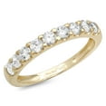 thumbnail image 1 of 0.81 ct Brilliant Round Cut Genuine Cultured Diamond SI1-SI2 J-K Solid Real 18K Yellow Gold Stackable Engagement Designer Art Deco Dainty Promise Wedding BW/ size 10, 1 of 7