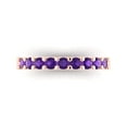 thumbnail image 1 of 0.63 ctw Wedding Band for Women - 18K Rose Gold Natural Amethyst Stackable Eternity Ring, 1 of 6