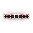 thumbnail image 1 of 0.81 ctw Wedding Band for Women - 14K Rose Gold Natural Onyx Stackable Eternity Ring, 1 of 6