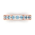 thumbnail image 1 of 0.81 ctw Wedding Band for Women - 14K Rose Gold Natural Swiss Blue Topaz Stackable Eternity Ring, 1 of 6