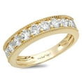thumbnail image 1 of 0.81 ctw Wedding Band for Women - 14K Yellow Gold Moissanite Stackable Eternity Ring, 1 of 6