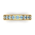 thumbnail image 1 of 0.81 ctw Wedding Band for Women - 14K Yellow Gold Simulated Blue Sapphire Stackable Eternity Ring, 1 of 6