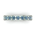 thumbnail image 1 of 0.81 ctw Wedding Band for Women - 18K White Gold Blue Moissanite Stackable Eternity Ring, 1 of 6