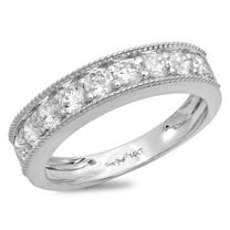 0.81 ctw Wedding Band for Women - 18K White Gold Moissanite Stackable Eternity Ring