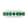 thumbnail image 1 of 0.81 ctw Wedding Band for Women - 18K White Gold Simulated Emerald Stackable Eternity Ring, 1 of 6