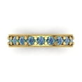 thumbnail image 1 of 0.81 ctw Wedding Band for Women - 18K Yellow Gold Blue Moissanite Stackable Eternity Ring, 1 of 6