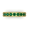 thumbnail image 1 of 0.81 ctw Wedding Band for Women - 18K Yellow Gold Simulated Emerald Stackable Eternity Ring, 1 of 6