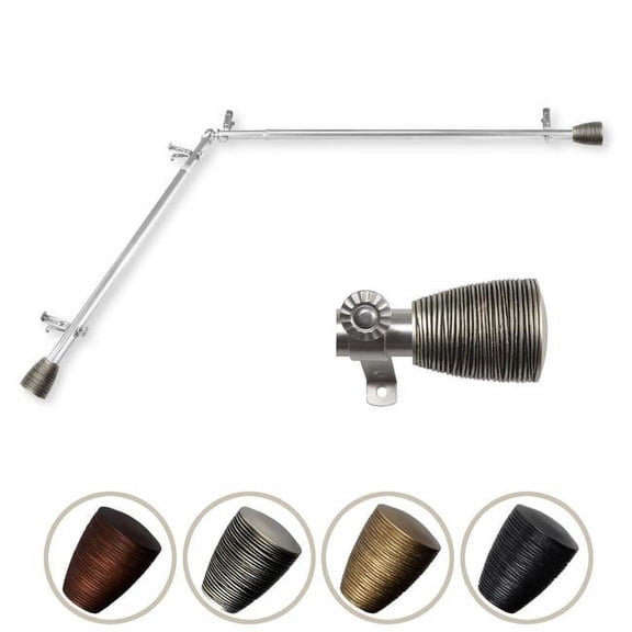 0.812 in. Dia. Anya Corner Curtain Rod, Satin Nickel - 66-120 in.