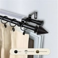 thumbnail image 1 of 0.8125 in. Jacob Double Curtain Rod with 66 to 120 in. Extension, Black, 1 of 1