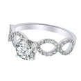 thumbnail image 1 of AFFY 0.82 Ct White Natural Diamond Solitaire Infinity Engagement Ring in 14k White Gold Ring Size - 11, 1 of 1
