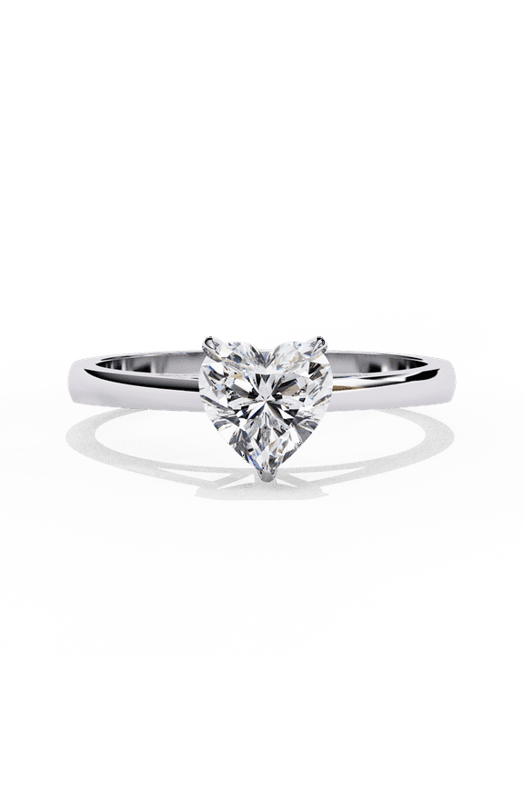 0.83 CT Heart Cut Lab Grown solitaire Engagement Ring, Heart Diamond Wedding Ring, 18K White Gold Proposal Ring, CVD Diamond Ring For women