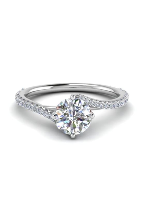 0.83 Ct IGI / GIA Certified Lab Grown Diamond Women Ring 14k White Gold Sizable