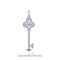 thumbnail image 1 of 0.84 Carat Total Natural Diamonds 14K White Gold Prong Setting Key Fashion Pendant, 1 of 1
