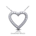thumbnail image 1 of 0.84 Carat Total Natural Diamonds 18K White Gold Prong Setting Heart Shape with Milgrain Fashion Pendant, 1 of 1