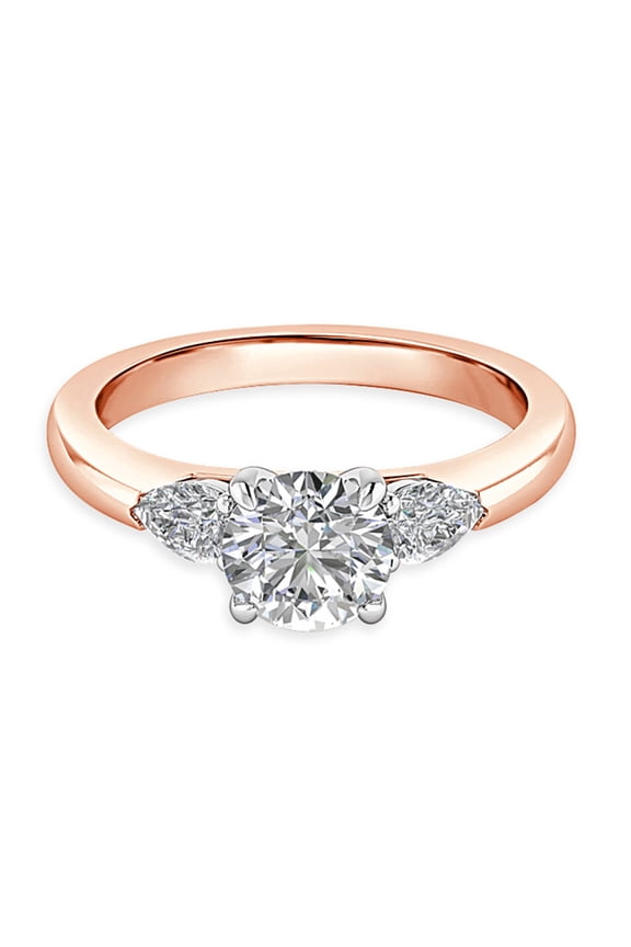 0.84 Ct IGI / GIA Certified Lab Grown Round Cut Diamond 18k Rose Gold Women Ring Sizable