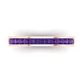 thumbnail image 1 of 0.84 ct Brilliant Princess Cut Natural Amethyst 14k Rose Gold Stackable Band SZ 4.5, 1 of 6