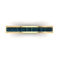 thumbnail image 1 of 0.84 ct Brilliant Princess Cut Natural London Blue Topaz 18K Yellow Gold Stackable Band SZ 4.75, 1 of 6