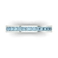 thumbnail image 1 of 0.84 ct Brilliant Princess Cut Simulated Blue Diamond 14k White Gold Band SZ 7, 1 of 6