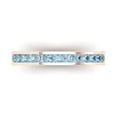 thumbnail image 1 of 0.84 ct Brilliant Princess Cut Simulated Blue Diamond 18K Rose Gold Stackable Band SZ 5.25, 1 of 6