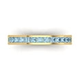 thumbnail image 1 of 0.84 ct Brilliant Princess Cut Simulated Blue Sapphire 18K Yellow Gold Stackable Band SZ 4.25, 1 of 6