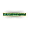 thumbnail image 1 of 0.84 ct Brilliant Princess Cut Simulated Emerald 14k Yellow Gold Stackable Band SZ 10.5, 1 of 6