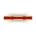 thumbnail image 1 of 0.84 ct Brilliant Princess Cut Simulated Pink Tourmaline 14k Yellow Gold Stackable Band SZ 8.75, 1 of 6