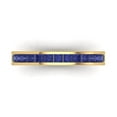 thumbnail image 1 of 0.84 ct Brilliant Princess Cut Simulated Tanzanite 18K Yellow Gold Stackable Band SZ 8.25, 1 of 6