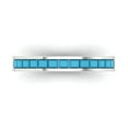thumbnail image 1 of 0.84 ct Brilliant Princess Cut Simulated Turquoise 14k White Gold Band SZ 9.25, 1 of 6