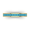 thumbnail image 1 of 0.84 ct Brilliant Princess Cut Simulated Turquoise 14k Yellow Gold Stackable Band SZ 9.5, 1 of 6