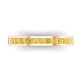 thumbnail image 1 of 0.84 ct Brilliant Princess Cut Simulated Yellow Diamond 14k Rose Gold Stackable Band SZ 4.75, 1 of 6