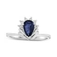 thumbnail image 1 of 0.85 CTTWPear Shaped Sapphire & Diamond Ring Set, 14K Gold - Size 8.5, 1 of 1