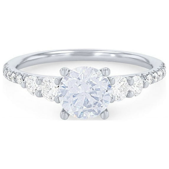 Diamond-Capitals 0.85 Carat Wonderful Round Shape Solitaire Natural Diamond (F-G/VS1) Wedding Ring Ladies in 14K White Gold Size 9.5