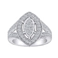 thumbnail image 1 of AFFY 0.85 Carat (Ctw) Round Shape White Natural Diamond Marquise Frame Engagement Ring In 14k Solid White Gold Ring Size-6.5, 1 of 1