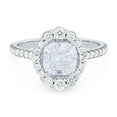 thumbnail image 1 of 0.85 Carat Excellent Cushion Cut Natural Diamond Beautiful Solitaire with Accents Bridal Ring for Bride Solid 14K White Gold Size 5, 1 of 6