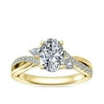 thumbnail image 1 of 0.85 Carat Excellent Oval Cut Real Diamond New Design Solitaire with Accents Ring for Wedding and Engagement Solid 14K Yellow Gold Size 11, 1 of 8