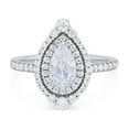 thumbnail image 1 of 0.85 Carat Excellent Pear Cut Real Diamond Latest Design Solitaire with Accents Engagement Ring for Ladies Solid 14K White Gold Size 7.5, 1 of 6