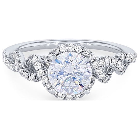 0.85 Ct Unique Round Solitaire Natural Diamond (F-G/VS1) Anniversary Ring for Women in 18K White Gold Size 4.5 by Diamond-Capitals