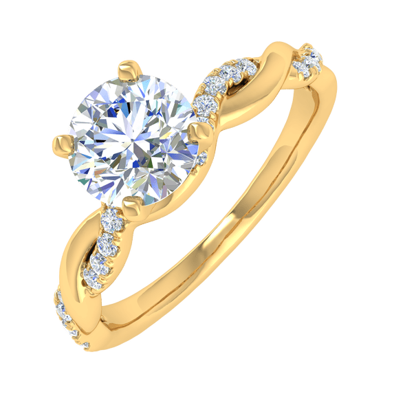 0.85 Carat Prong Set Solitaire Diamond Engagement Ring Band in 14K Yellow Gold (Ring Size 9.25)