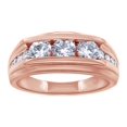 thumbnail image 1 of AFFY 0.85CT Moissanite Diamond Channel Set Men's Wedding Band Ring in 14K Rose Gold over Silver-12, 1 of 5