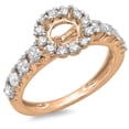thumbnail image 1 of 0.85 Carat (ctw) 18K Rose Gold Round Cut Diamond Ladies Semi Mount Bridal Engagement Ring (No Center Stone), 1 of 1