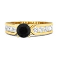 thumbnail image 1 of 0.85 Ct Black Spinel 925 Sterling Silver Gold Vermeil Marguerite Tale Of Beauty Women Valentines Day Gifts Ring, 1 of 3