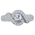 thumbnail image 1 of AFFY 0.85 Cttw Princess & Round Cut White Natural Engagement Ring In 14K Solid White Gold, 1 of 2