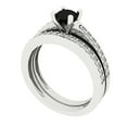 thumbnail image 1 of 0.85 ct Brilliant Round Cut Natural Onyx 18K White Gold Solitaire with Accents Engagement Bridal Wedding Ring Band Set size 8.25, 1 of 7