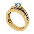 thumbnail image 1 of 0.85 ct Brilliant Round Cut Blue Moissanite 18K Yellow/White Gold Solitaire with Accents Engagement Bridal Wedding Ring Band Set size 6.75, 1 of 7
