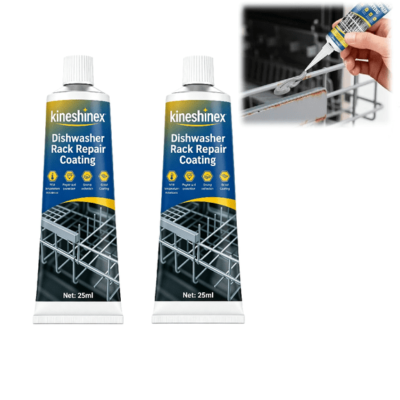 0.85Oz Dishwasher Rack Repair Coating, Dishwasher Rack Repair Kit Strong Waterproof Protection for Dishwashers and Vinyl Rack Restoration(RL 2Pcs)