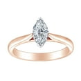 thumbnail image 1 of AFFY 0.86 Carat (Ctw) Marquise Cut White Natural Diamond Solitaire Engagement Ring In 14k Solid Rose Gold Ring Size-5, 1 of 1