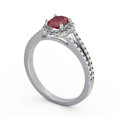 thumbnail image 1 of 0.86 Ct Oval Cut Genuine Diamond Red Ruby Gemstone Stunning Halo Ring for Women 14K White Gold Size 7, 1 of 7